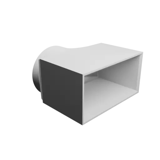 fichier STL Adaptateur de tube rond ⌀78 mm vers rectangulaire 104.5×50.8 mm, épaisseur 4 mm + décalage
