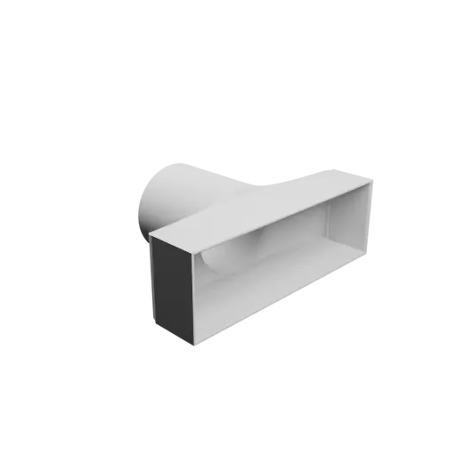 Modèle 3D Fichier 3D STL Adaptateur de tube rond ⌀88&nbsp;mm vers rectangulaire 220×70&nbsp;mm, épaisseur 3&nbsp;mm