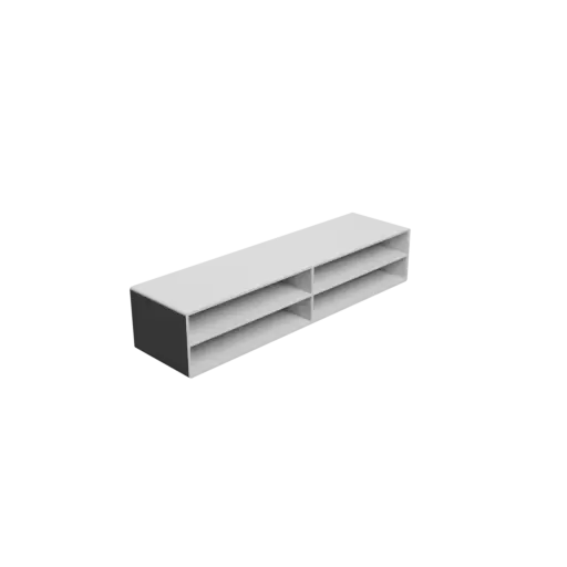 Small parts organizer with 4 drawers 100×16×50 mm STL file, thickness: 2 mm