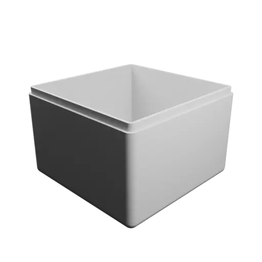 fichier 3D STL boîte carrée avec couvercle - 86×86×61 mm, paroi 3 mm