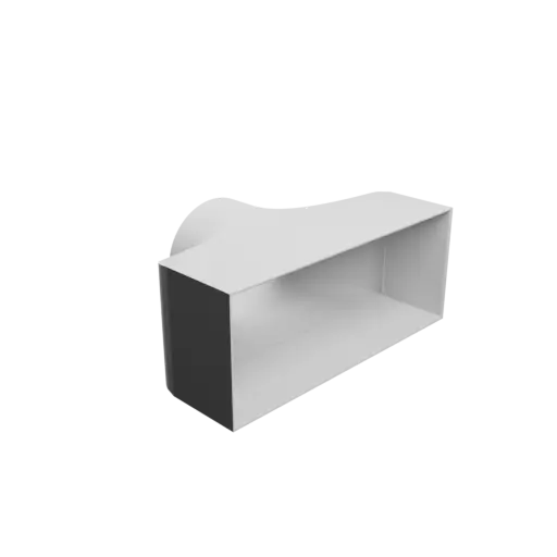 fichier STL Adaptateur de tube rond ⌀125 mm vers rectangulaire 300×120 mm, épaisseur 3 mm