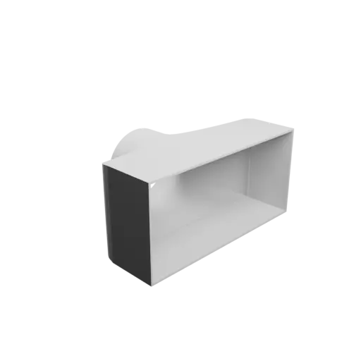 fichier 3D STL Adaptateur de tube rond ⌀124 mm vers rectangulaire 300×140 mm, épaisseur 3 mm