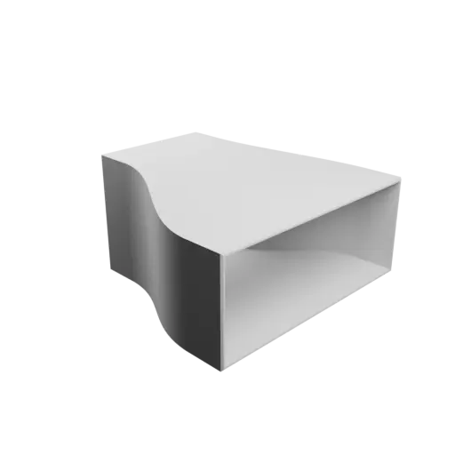 fichier STL Adaptateur de tube rectangulaire 115x115mm vers 225x90mm - transition: 140mm