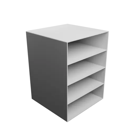 fichier 3D STL Casier de rangement 4 tiroirs 150×48×150 mm, épaisseur: 2 mm