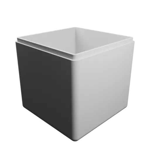 modèle 3D STL boîte cube avec couvercle - 90×90×90 mm, paroi 4 mm