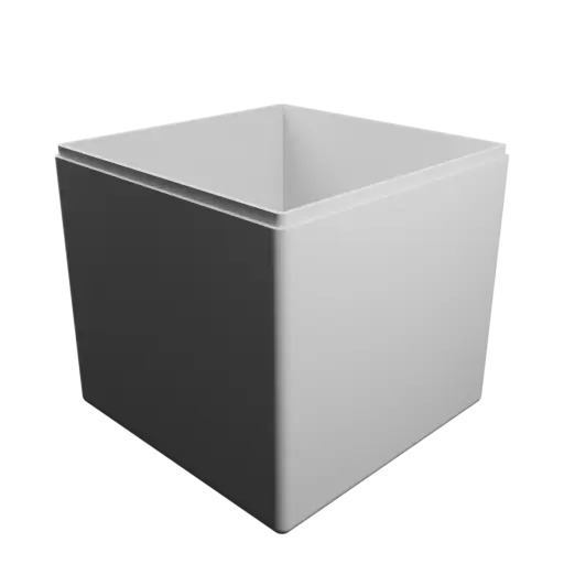modèle 3D STL boîte à base carrée avec couvercle - 122×122×116 mm, paroi 3 mm