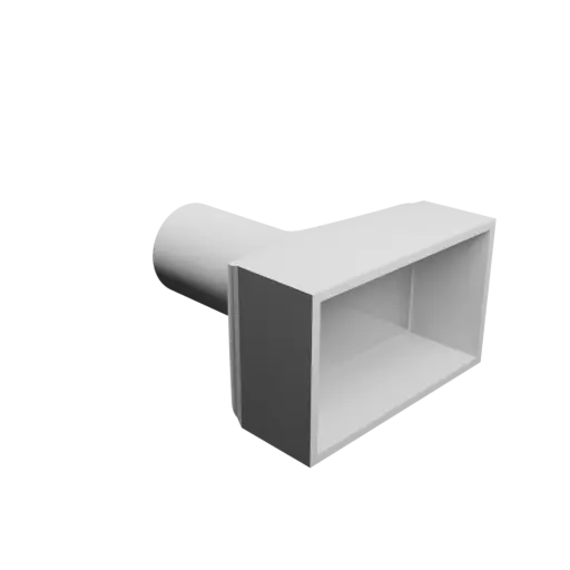 fichier 3D STL Adaptateur de tube rond ⌀25 mm vers rectangulaire 57×33 mm, épaisseur 2 mm