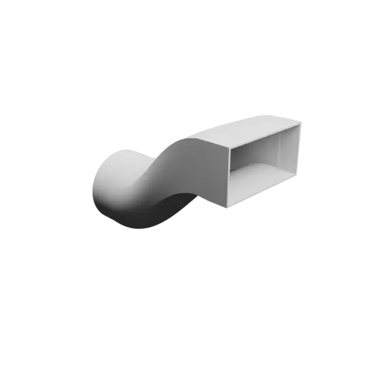 fichier STL Adaptateur de tube rond ⌀103 mm vers rectangulaire 120.3×60.3 mm, épaisseur 2 mm + décalage