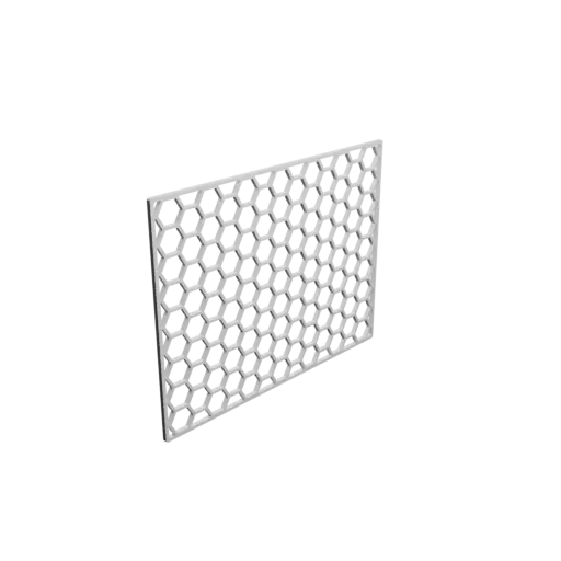 fichier 3D STL grille alvéolée 134x104mm, maille: 10mm