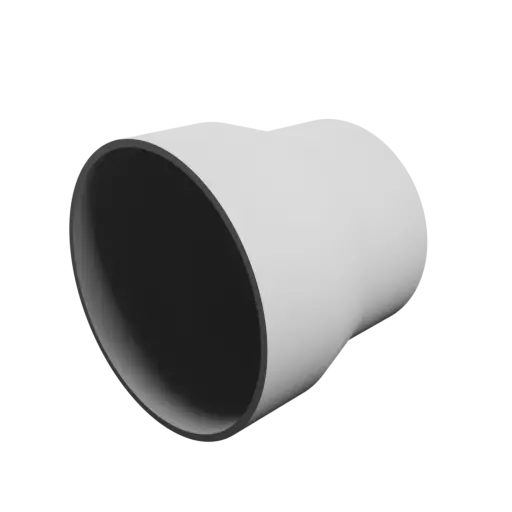 Tubing adapter STL 3D file ⌀ 77–65 mm (Length: 70 mm)