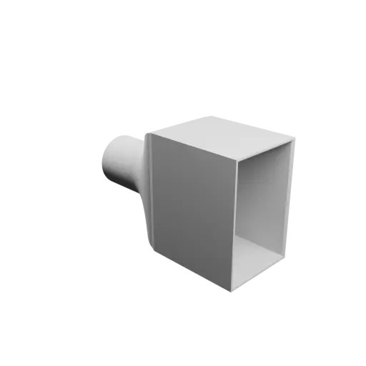 fichier STL Adaptateur de tube rond ⌀33 mm vers rectangulaire 45×70 mm, épaisseur 2 mm