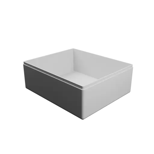 fichier 3D STL boîte rectangulaire avec couvercle - 129×109×50 mm, paroi 2 mm