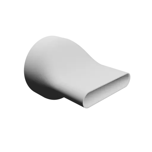 modèle 3D STL Durite 195.1x195mm vers 195x35mm - transition: 100mm