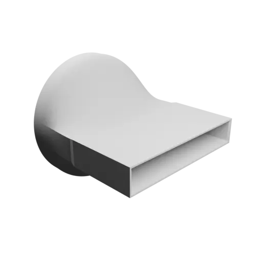 Modèle 3D Fichier 3D STL Adaptateur de tube rond ⌀195&nbsp;mm vers rectangulaire 195×30&nbsp;mm, épaisseur 4&nbsp;mm