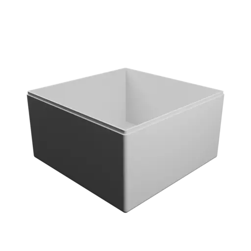 modèle 3D STL boîte à base carrée avec couvercle - 180×180×100 mm, paroi 3 mm