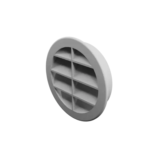 fichier 3D STL Grille d'aération ronde ∅ 100 mm, angle des ailettes : 60° avec renfort central