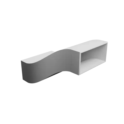 modèle 3D STL Adaptateur de tube rectangulaire 120x60mm vers 114x54mm - transition: 140mm