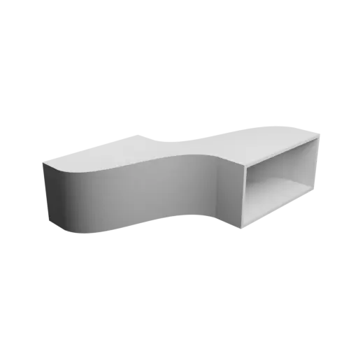 fichier STL Adaptateur de tube rectangulaire 122x61mm vers 114x54mm - transition: 140mm