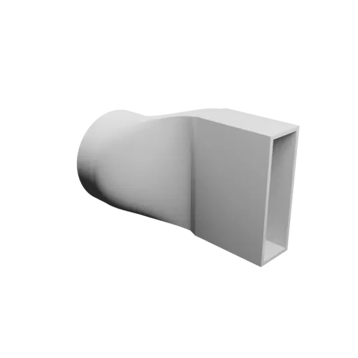 fichier STL Adaptateur de tube rond ⌀86 mm vers rectangulaire 30×100 mm, épaisseur 3 mm + décalage