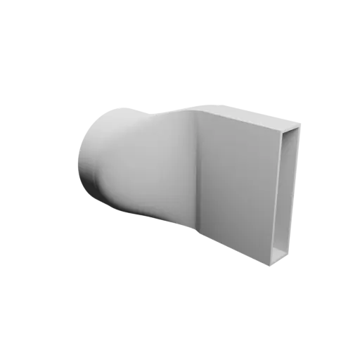 fichier 3D STL Adaptateur de tube rond ⌀84 mm vers rectangulaire 20×100 mm, épaisseur 2 mm + décalage