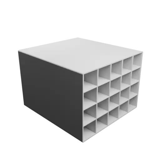 Small parts organizer with 20 drawers 20×20×138 mm STL 3D file, thickness: 2 mm
