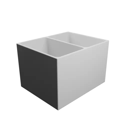 Multi-compartment box STL 3D file: 2 compartments of 65×40×55 mm