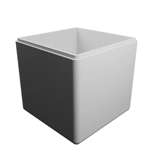 fichier STL cube de rangement avec couvercle - 130×130×130 mm, paroi 6 mm
