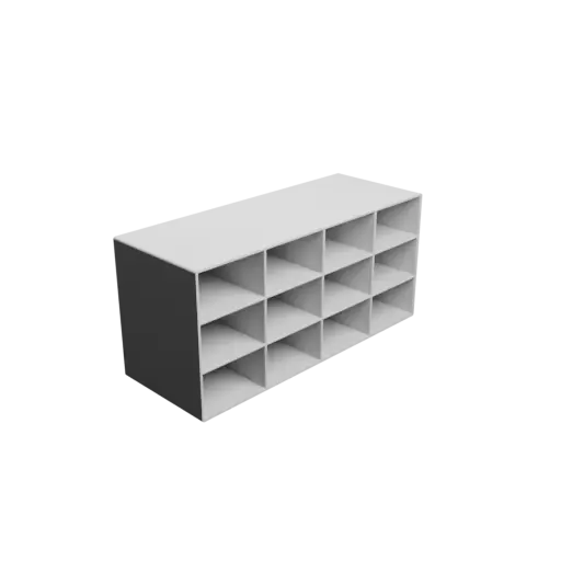 Small parts organizer with 12 drawers 50×30×80 mm STL 3D file, thickness: 2 mm