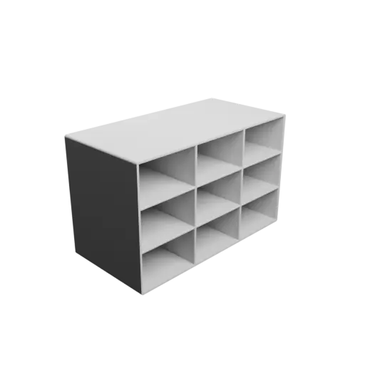 Small parts organizer with 9 drawers 50×30×80 mm STL 3D file, thickness: 2 mm