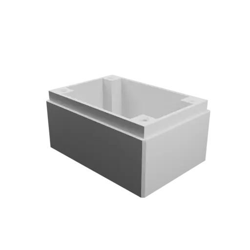 Enclosure with screw-mounted lid STL 3D file: 65×45×35 mm (with ventilation on the lid)