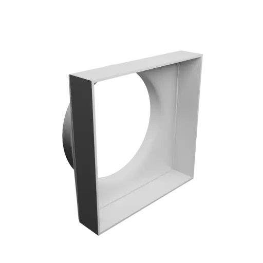 Round-to-Rectangular Tube Adapter STL file ⌀180 mm to 200×200 mm, thickness 3 mm