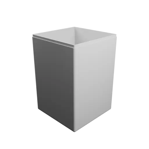 modèle 3D STL boîte carrée avec couvercle - 102×102×150 mm, paroi 2 mm
