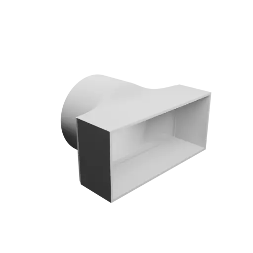 fichier STL Adaptateur de tube rond ⌀76 mm vers rectangulaire 117×52 mm, épaisseur 2 mm