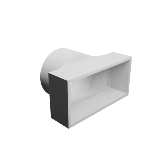 fichier STL Adaptateur de tube rond ⌀79 mm vers rectangulaire 121×56 mm, épaisseur 4 mm