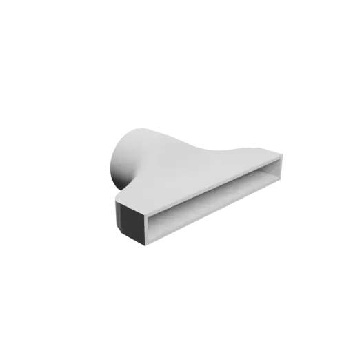 fichier 3D STL Adaptateur de tube rond ⌀85 mm vers rectangulaire 215×25 mm, épaisseur 4 mm