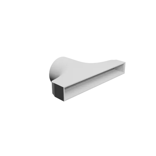 fichier STL Adaptateur de tube rond ⌀85 mm vers rectangulaire 215×25 mm, épaisseur 4 mm + décalage