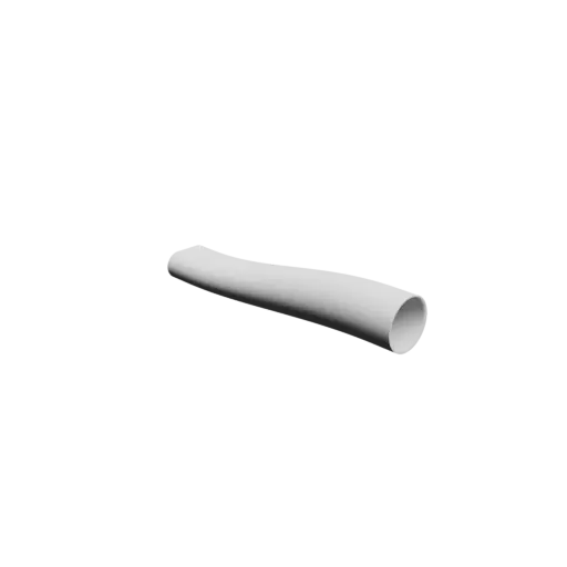 modèle 3D STL Adaptateur de tube ovale 20.1x10mm vers 19.1x19mm - transition: 100mm