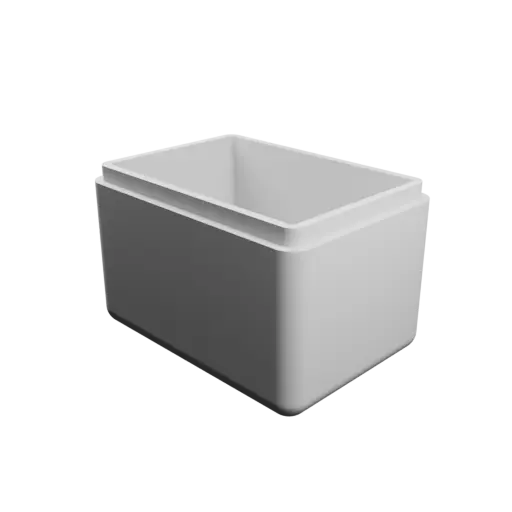 fichier STL boîte à base rectangulaire avec couvercle - 70×50×50 mm, paroi 4 mm