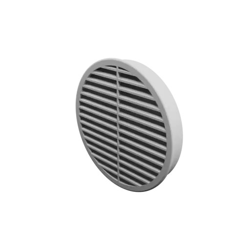 Round air vent STL file ∅ 155 mm, slat angle: 30° with central reinforcement