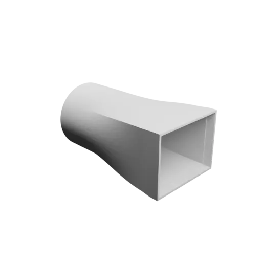 fichier 3D STL Adaptateur de tube rond ⌀75 mm vers rectangulaire 80×60 mm, épaisseur 2 mm