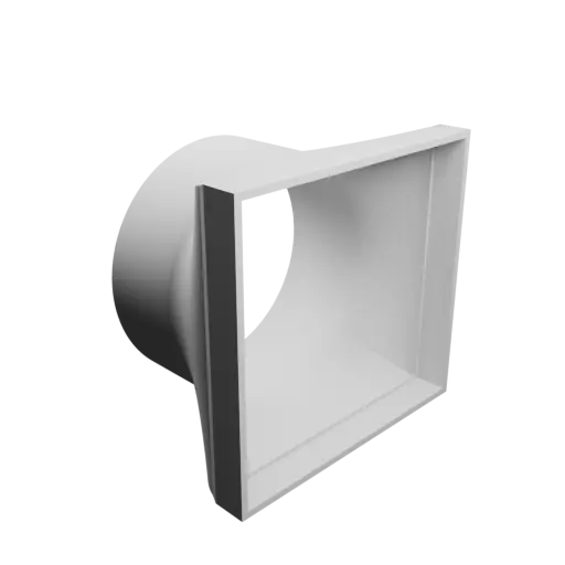 fichier STL Adaptateur de tube rond ⌀75 mm vers rectangulaire 84×80 mm, épaisseur 2 mm