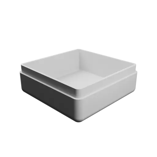 square-base box with lid STL 3D model – 45×45×20 mm, wall thickness 2 mm