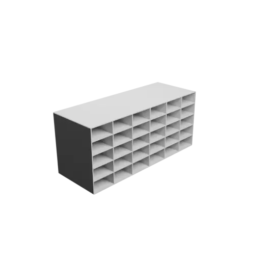 Small parts organizer with 30 drawers 50×25×120 mm STL 3D file, thickness: 2 mm