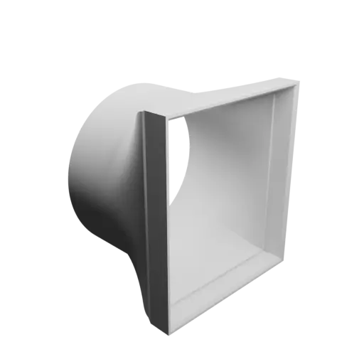 fichier 3D STL Adaptateur de tube rond ⌀75 mm vers rectangulaire 70×80 mm, épaisseur 2 mm