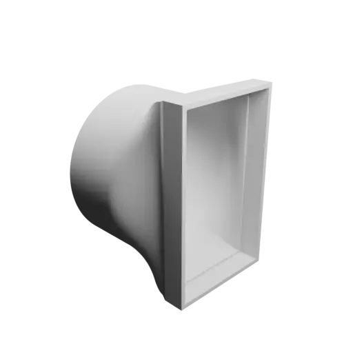 fichier STL Adaptateur de tube rond ⌀75 mm vers rectangulaire 50×84 mm, épaisseur 2 mm
