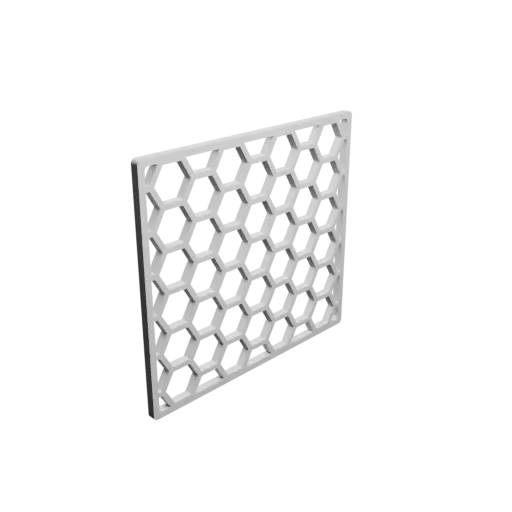 Honeycomb grid STL 3D file, 64x58mm, mesh: 8mm