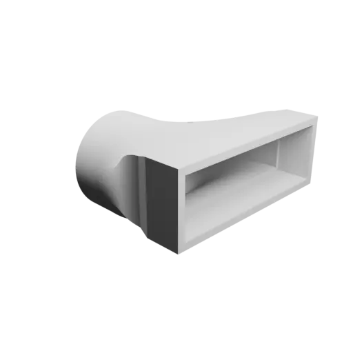 fichier 3D STL Adaptateur de tube rond ⌀31.7 mm vers rectangulaire 50×16 mm, épaisseur 2 mm + décalage