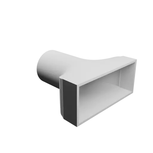 fichier STL Adaptateur de tube rond ⌀36 mm vers rectangulaire 75×31 mm, épaisseur 2 mm