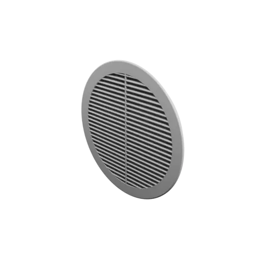 Round air vent STL file ∅ 215 mm, slat angle: 25° with central reinforcement