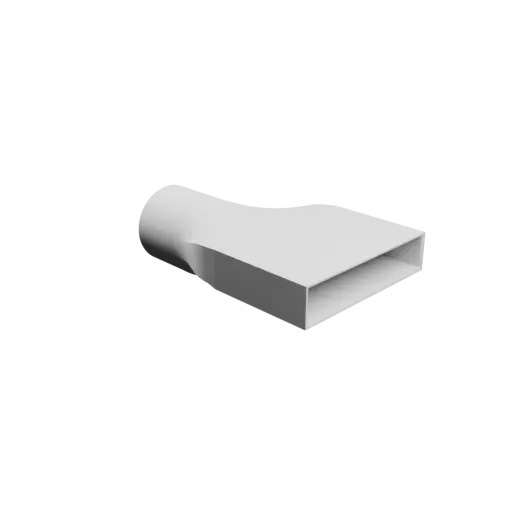 Modèle 3D Fichier STL Adaptateur de tube rond ⌀80&nbsp;mm vers rectangulaire 150×30&nbsp;mm, épaisseur 3&nbsp;mm + décalage